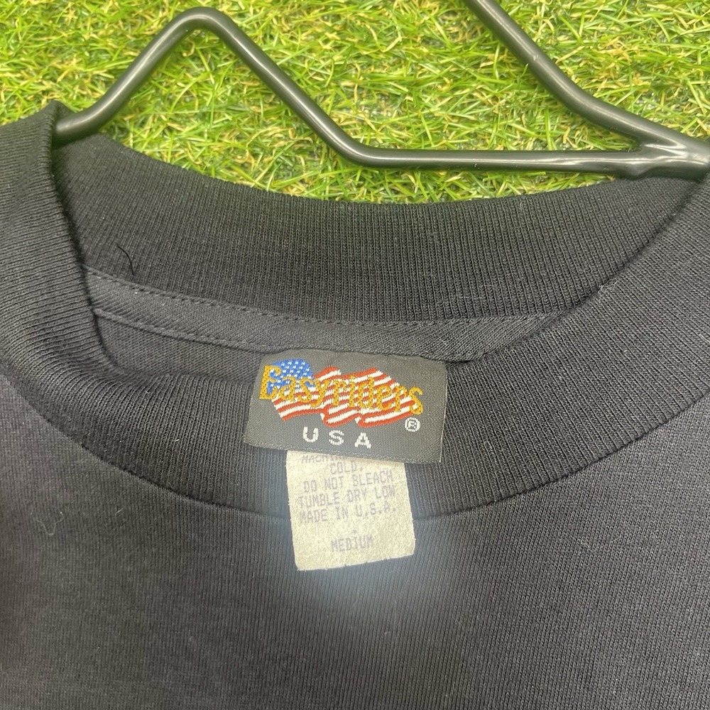 Vintage Easy Riders Shirt Mens Medium Long Sleeve Bull Skull Flames USA 90s - Picture 7 of 10
